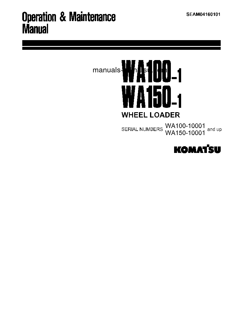 WA150-1(JPN) S/N 10001-20000 Operation manual (English)