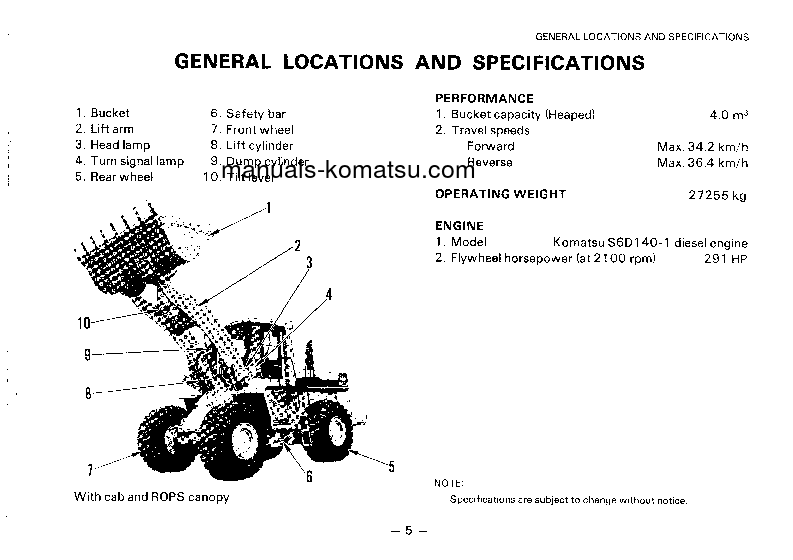 Protected: WA500-1(JPN) S/N 11458-20000 Operation manual (English)