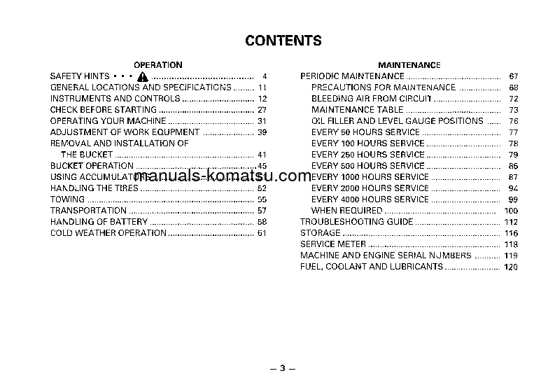 Protected: WA500-1(JPN)-C SPEC S/N 11458-UP Operation manual (English)
