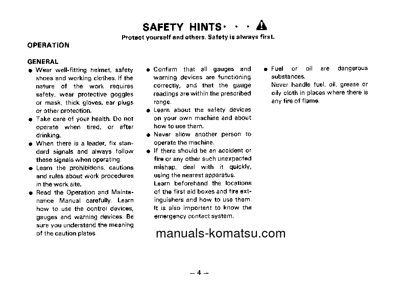 Protected: WA500-1(JPN)-C SPEC S/N 11458-UP Operation manual (English)