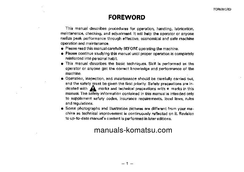 Protected: WA600-1(JPN)-C SPEC S/N 10759-UP Operation manual (English)