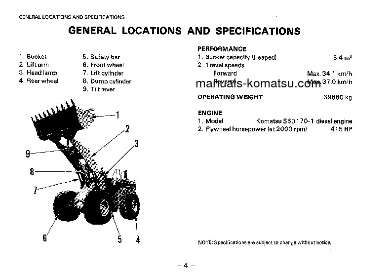 Protected: WA600-1(JPN)-C SPEC S/N 10759-UP Operation manual (English)