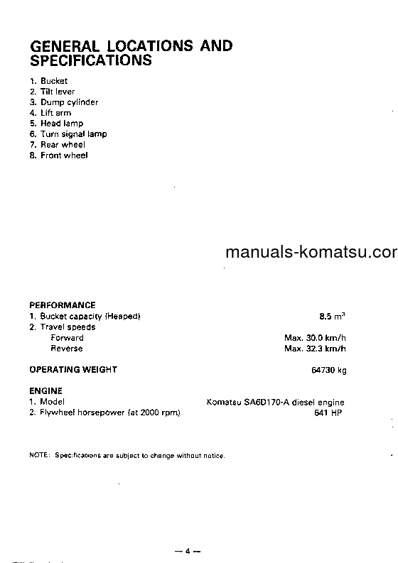 Protected: WA700-1(JPN) S/N 10001-10075 Operation manual (English)