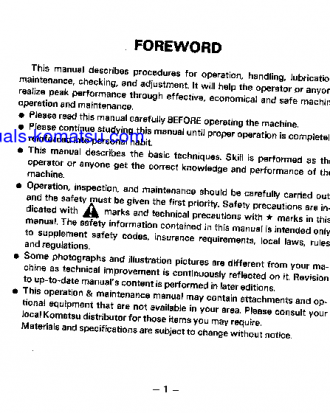 WA800-2(JPN) S/N 10501-10503 Operation manual (English)