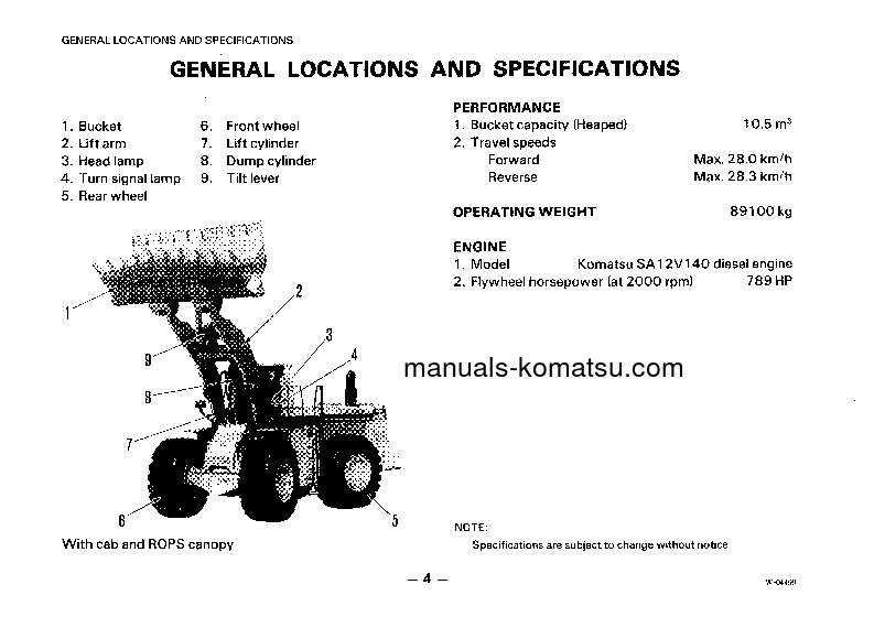 Protected: WA800-2(JPN) S/N 10501-10503 Operation manual (English)