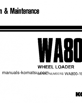 WA800-2(JPN) S/N 10504-10597 Operation manual (English)