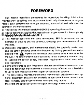 WA800-2(JPN) S/N 10504-10597 Operation manual (English)