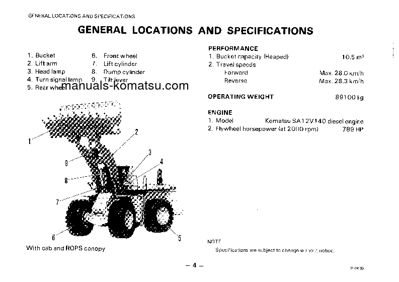 Protected: WA800-2(JPN) S/N 10504-10597 Operation manual (English)