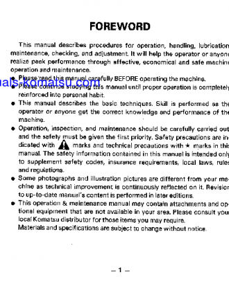 WA800-2(JPN) S/N 10598-UP Operation manual (English)