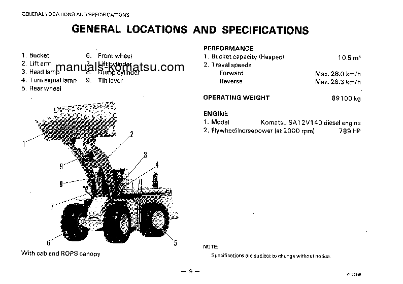 Protected: WA800-2(JPN) S/N 10598-UP Operation manual (English)