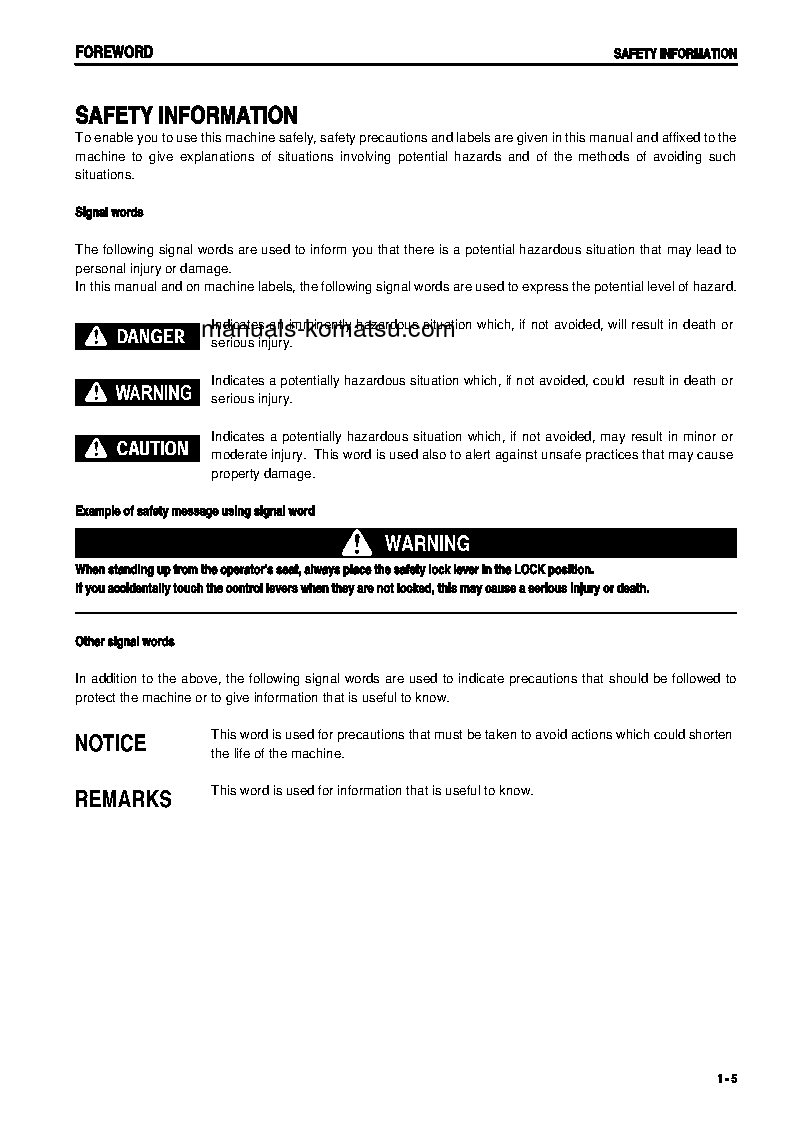 Protected: WA400-5(JPN) S/N 70001-UP Operation manual (English)