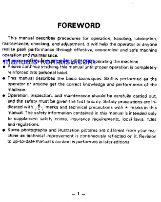 HD205-3(JPN) S/N 1003-1265 Operation manual (English)