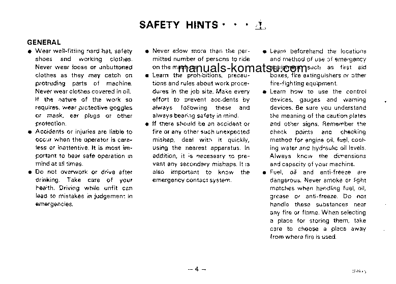 Protected: HD205-3(JPN) S/N 1003-1265 Operation manual (English)