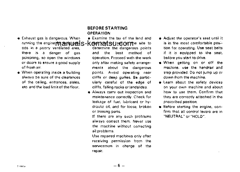 Protected: HD205-3(JPN) S/N 1003-1265 Operation manual (English)