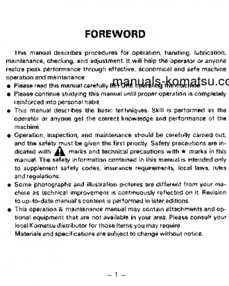 HD205-3(JPN) S/N 1821-UP Operation manual (English)