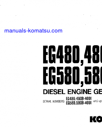 EG480-1(JPN) S/N 4001-UP Operation manual (English)