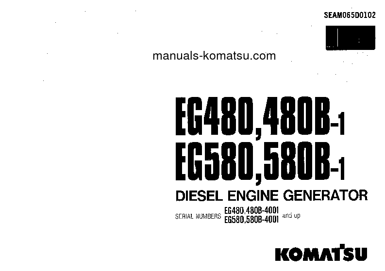 EG580-1(JPN) S/N 4001-UP Operation manual (English)