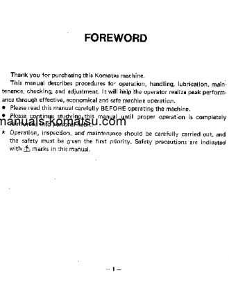 D20A-5(JPN) S/N 45001-50000 Operation manual (English)