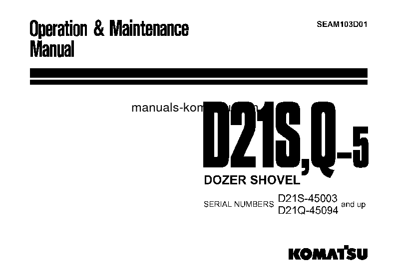 D21Q-5(JPN) S/N 45094-50002 Operation manual (English)