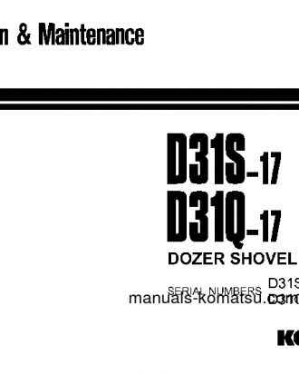 D31Q-17(JPN) S/N 32001-UP Operation manual (English)