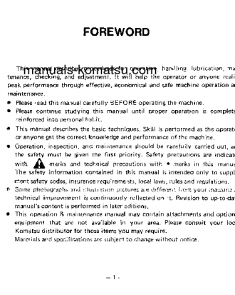 D41S-3(JPN) S/N 6001-UP Operation manual (English)