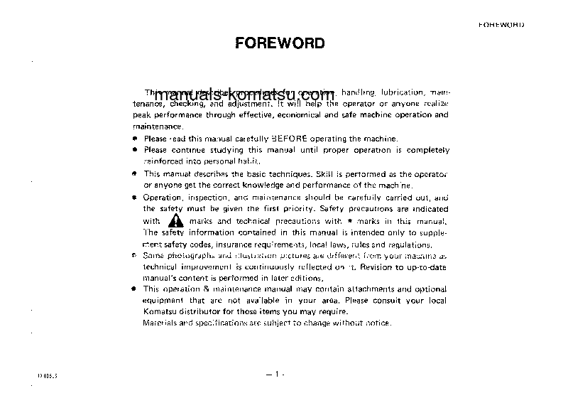 Protected: D41S-3(JPN) S/N 6001-UP Operation manual (English)