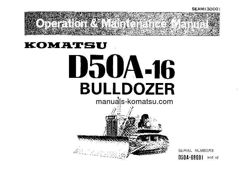 D50A-16(JPN) S/N 68001-UP Operation manual (English)