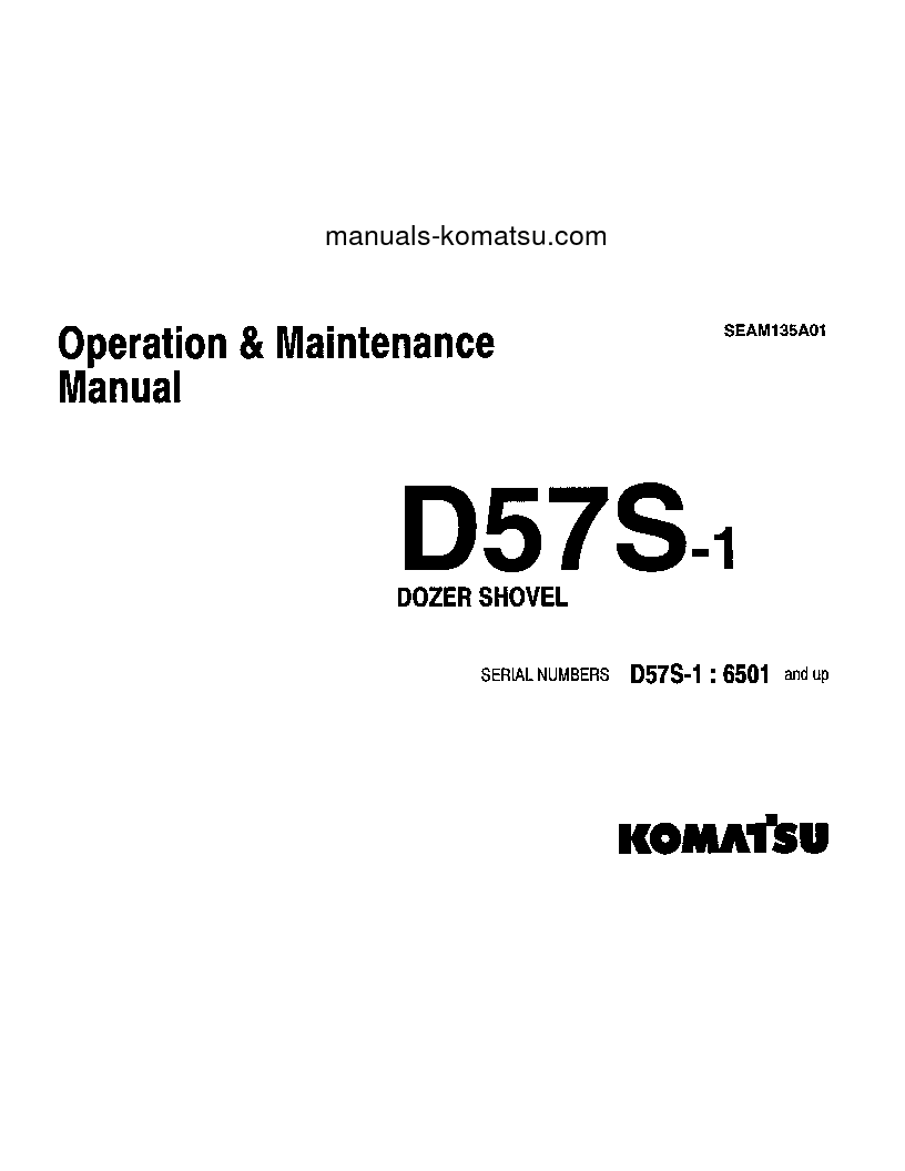 D57S-1(JPN) S/N 6501-UP Operation manual (English)
