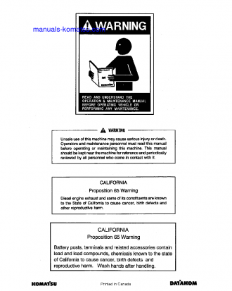 D57S-1(JPN) S/N 6501-UP Operation manual (English)