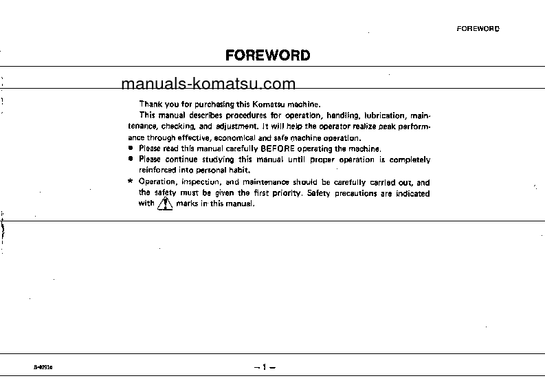 Protected: D57S-1(JPN) S/N 9001-20000 Operation manual (English)