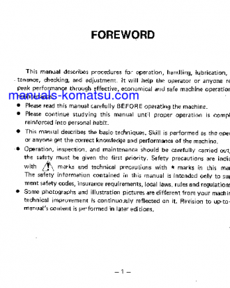 D155C-1(JPN) S/N 21739-UP Operation manual (English)