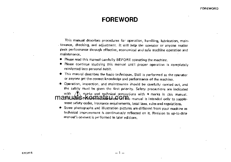 Protected: D155C-1(JPN) S/N 21739-UP Operation manual (English)