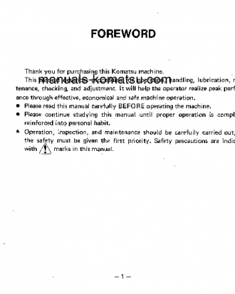 GD605A-1(JPN) S/N 50002-UP Operation manual (English)