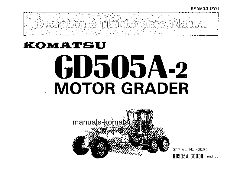 GD505A-2(JPN) S/N 60038-UP Operation manual (English)