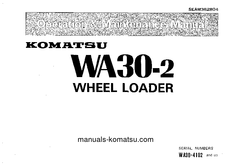 WA30-2(JPN) S/N 4102-UP Operation manual (English)