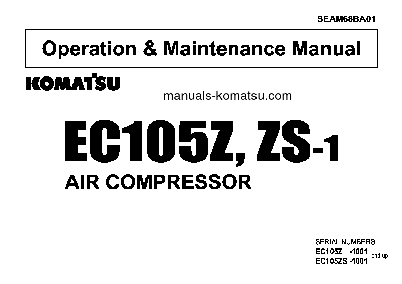EC105Z-1(JPN) S/N 1001-UP Operation manual (English)
