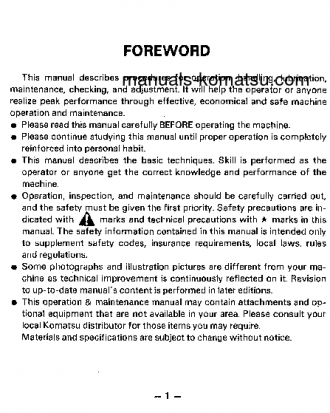 GD461A-1(JPN) S/N 10024-UP Operation manual (English)