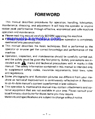 GD511A-1(JPN) S/N 10031-10242 Operation manual (English)