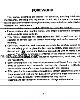 GD511A-1(JPN) S/N 10243-UP Operation manual (English)