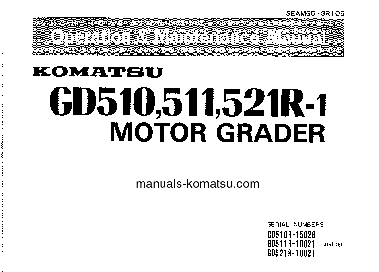 GD510R-1(JPN) S/N 15028-15369 Operation manual (English)