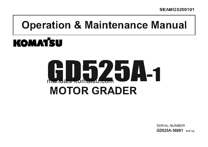 GD525A-1(JPN) S/N 50001-UP Operation manual (English)