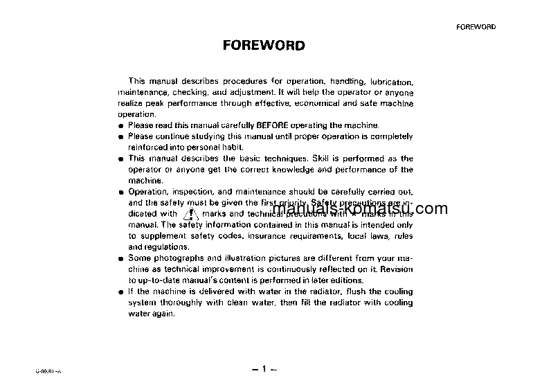 Protected: GD525A-1(JPN) S/N 50001-UP Operation manual (English)