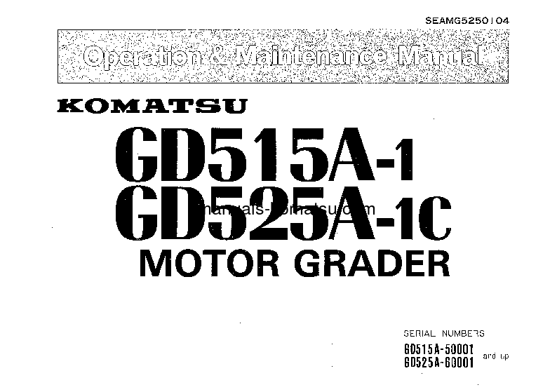 GD525A-1(JPN)-B S/N 50001-UP Operation manual (English)
