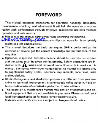 GD623A-1(JPN) S/N 30001-30094 Operation manual (English)