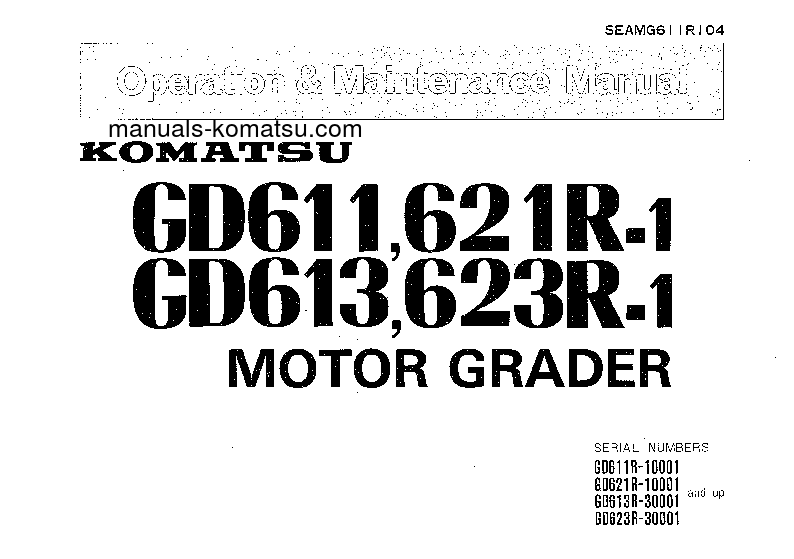 GD623R-1(JPN) S/N 30001-UP Operation manual (English)