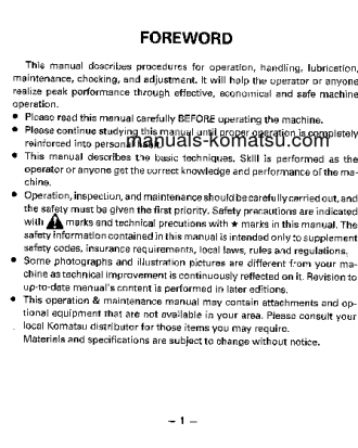 GD623R-1(JPN) S/N 30001-UP Operation manual (English)