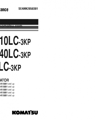 PC240-3(GBR)-PERKINS S/N K15001-UP Operation manual (English)