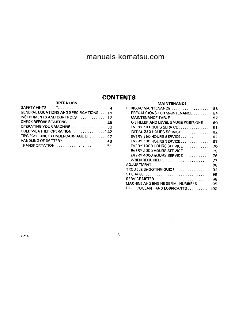 Protected: D37E-1(JPN) S/N 1001-1793 Operation manual (English)