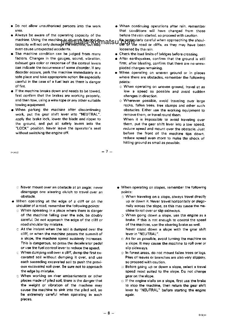 Protected: D63E-1(JPN) S/N 1001-UP Operation manual (English)
