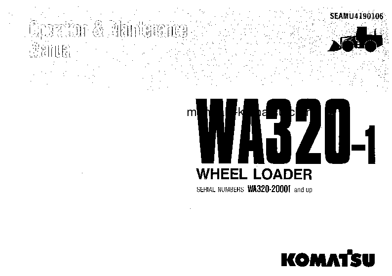 WA320-1(JPN) S/N 20001-UP Operation manual (English)